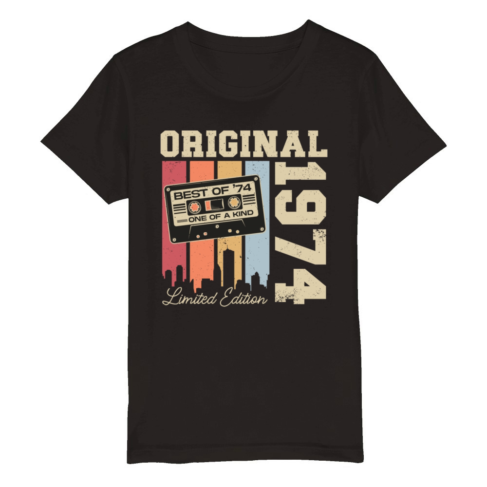 Vintage 1974 Retro 50th birthday Organic Kids Crewneck T-shirt