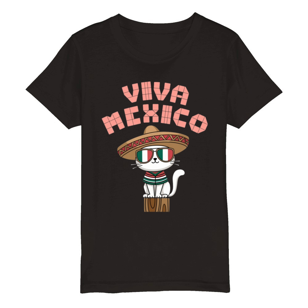 Viva Mexico Celebrate Hispanic Heritage Month Organic Kids Crewneck T-shirt