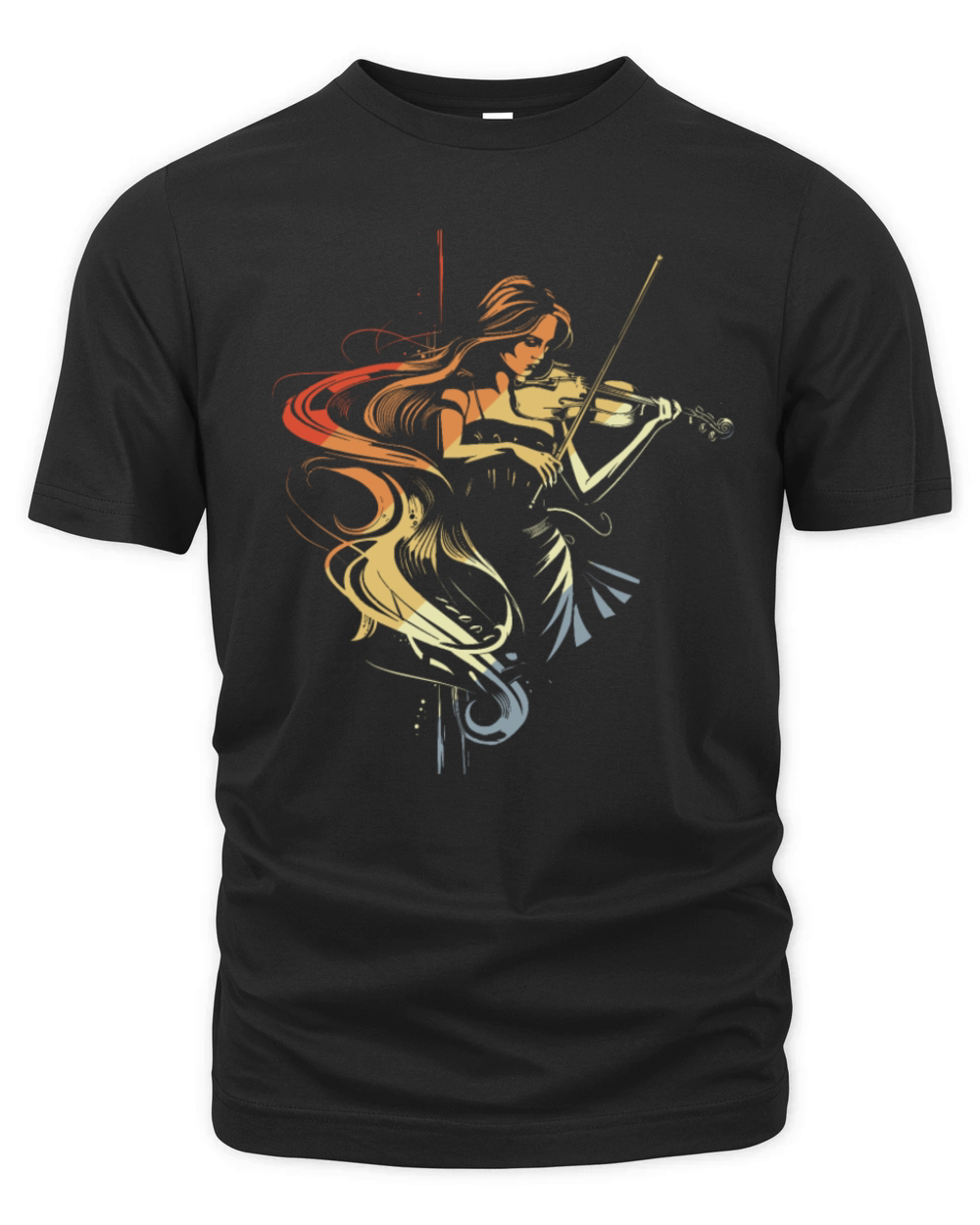 Vintage Violin Girl Sketch Organic Unisex T-shirt