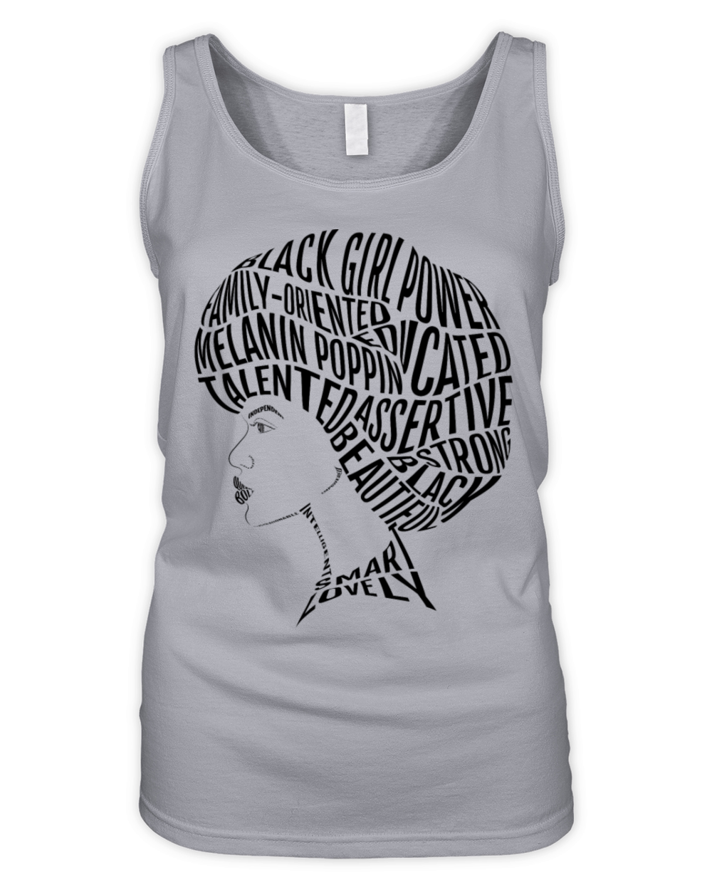 Afro Hair Word Art Design Organic Women's Tank Top