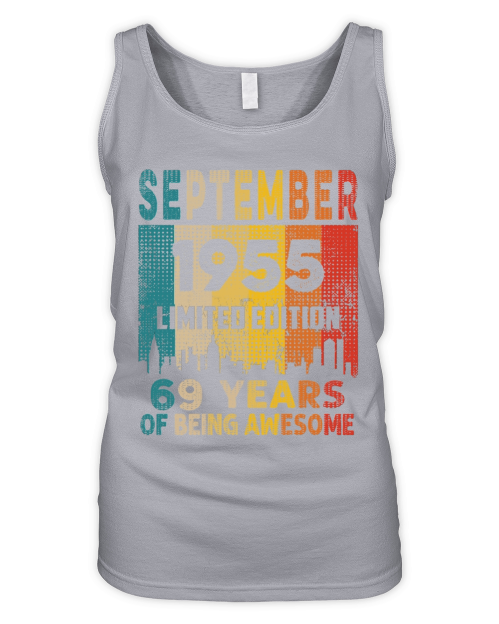 Born in SEPTEMBER 1955 Vintage 69th Birthday Gift Organic Women's Tank Top