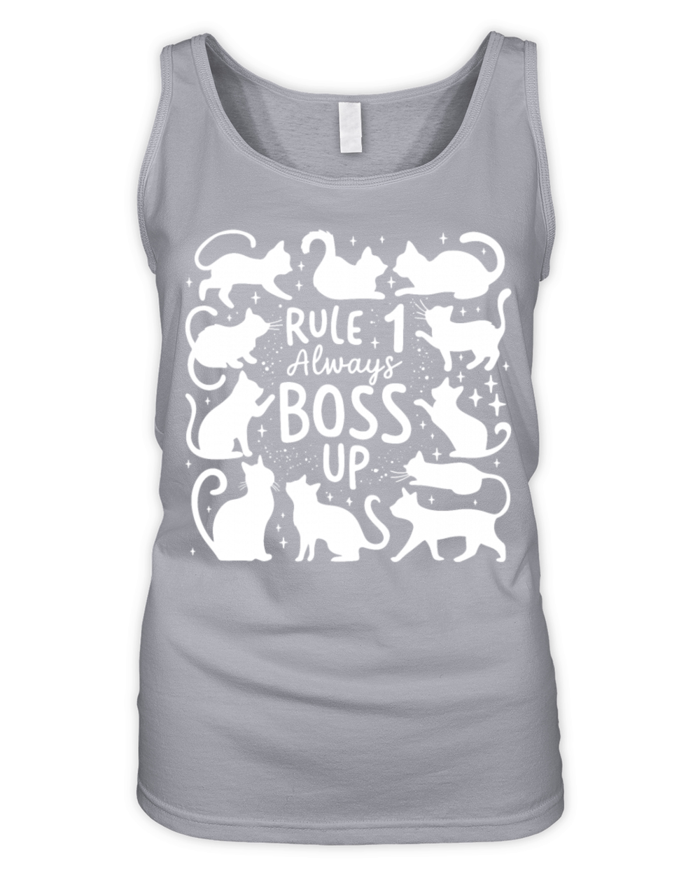 Rule 1 Always Boss Up Funny Men Women Funny Cat Organic Women's Tank Top