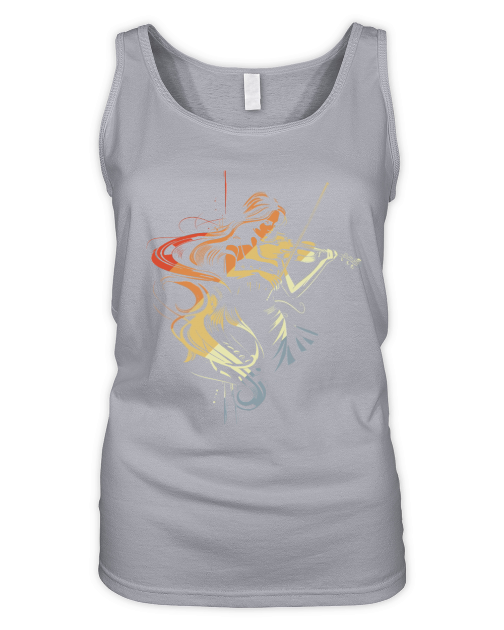 Vintage Violin Girl Sketch Organic Women's Tank Top