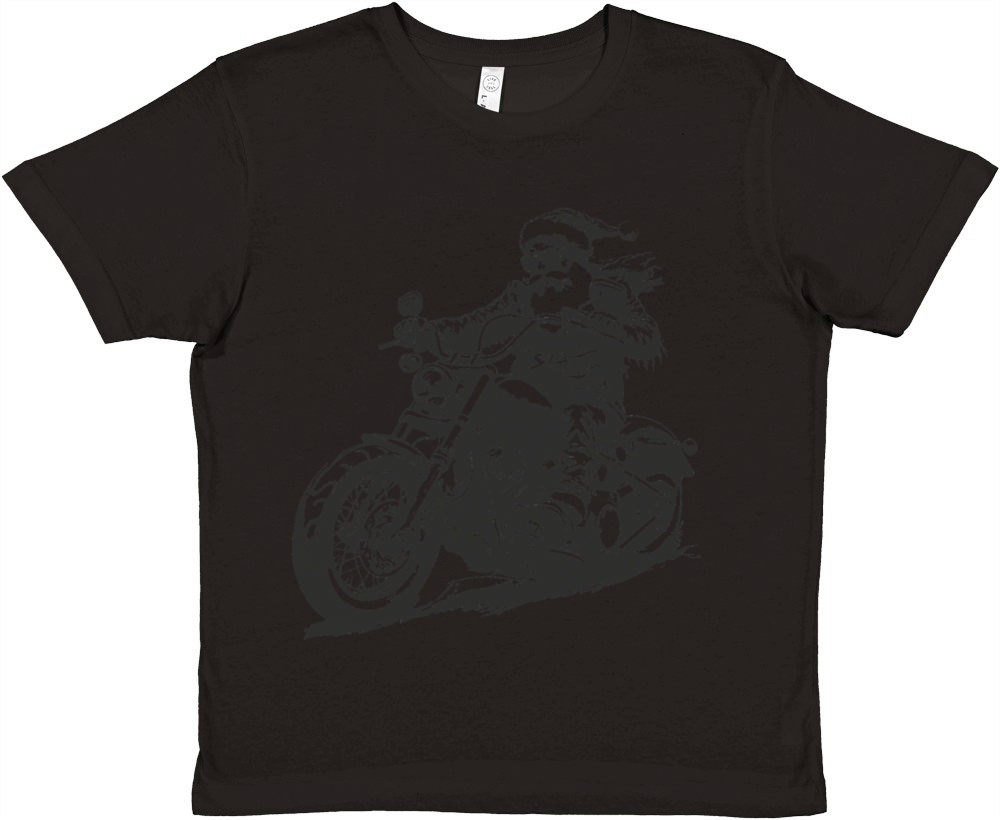 Santa Claus Biker Motorcycle Club Chopper Santa Premium Kids Crewneck T-shirt
