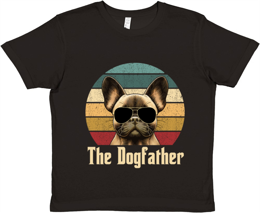 The Dogfather Funny dog dad French Bulldog Premium Kids Crewneck T-shirt