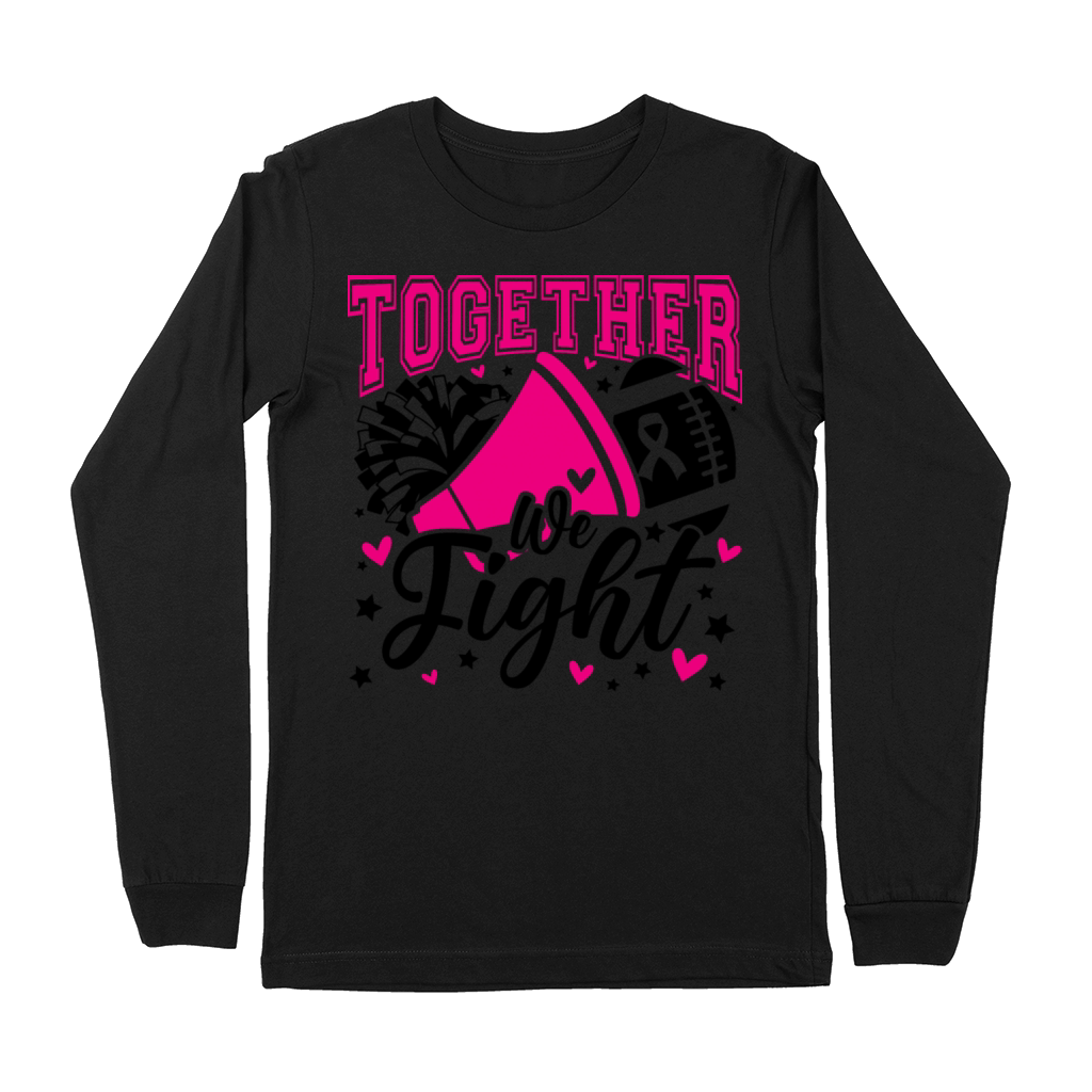 Together We Fight Ribbon Breast Cancer Awareness Premium Long Sleeve