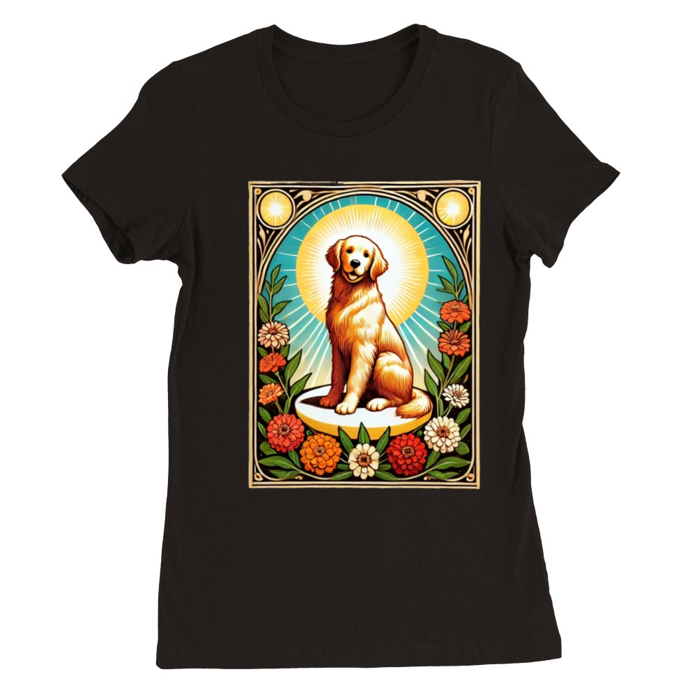 Golden Retriever Premium Womens Crewneck T-shirt