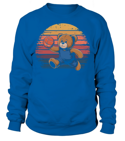 Teddy bear plays basketball vintage Sweatshirt Unisex