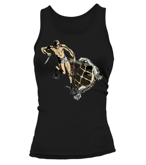 Freediving Diver Fighting a Turtle for a Lobster Tank top Woman