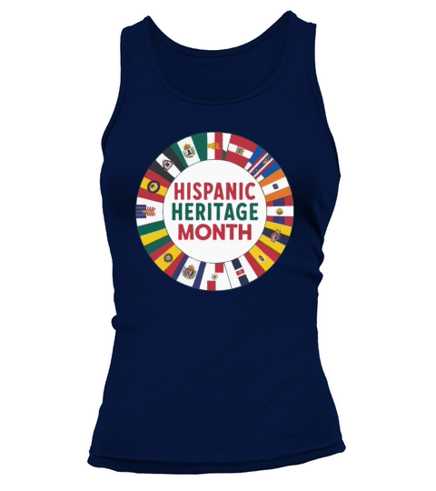 Hispanic Heritage Circle Unity of Flags T shirt Tank top Woman