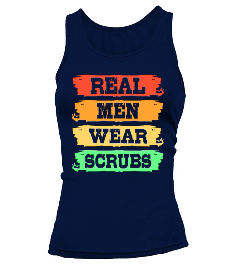Retro Male Nurse Nursing Real Men Wear Scrubs Tank top Woman