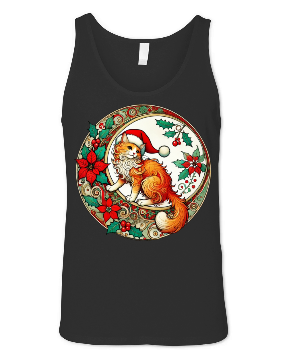 Christmas Cat Unisex Jersey Tank