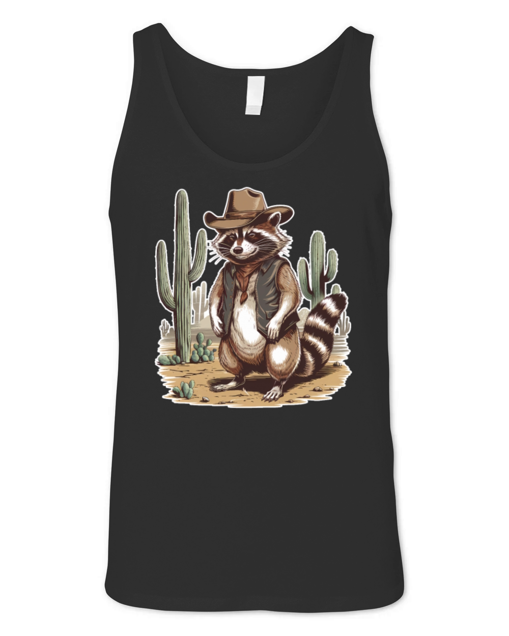 Vintage Racoon Cowboy Racoon Western Unisex Jersey Tank