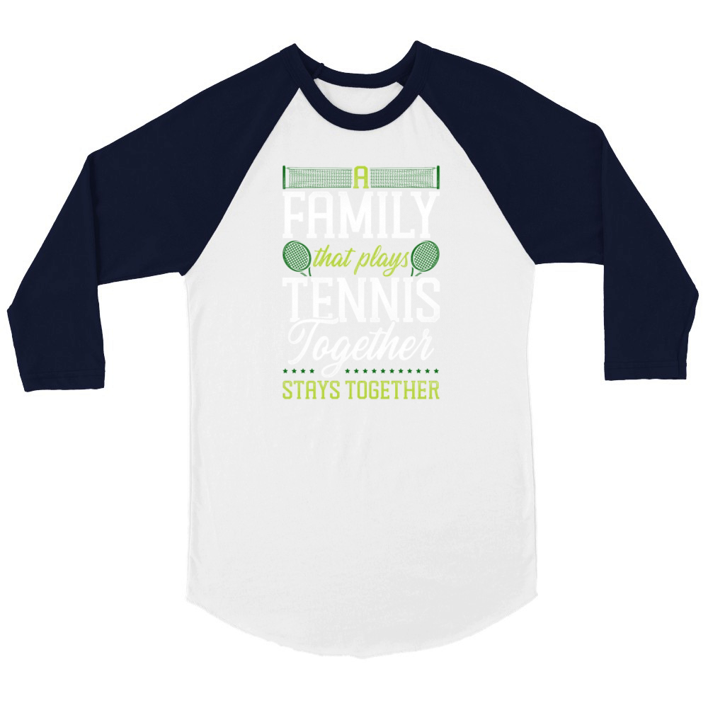Funny Tennis Player Racket Family Unisex ¾ sleeve Raglan T-shirt