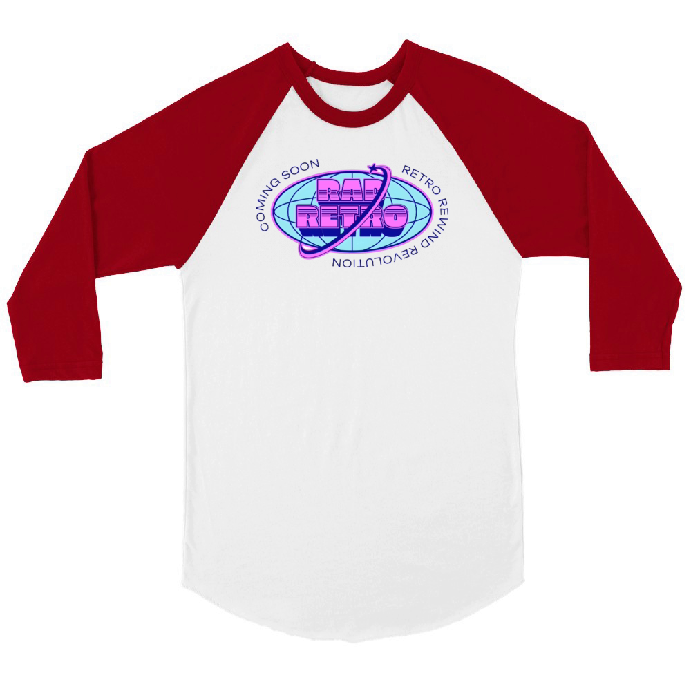 Rad Retro Revolution - 80s Neon Style T-Shirt Unisex ¾ sleeve Raglan T-shirt