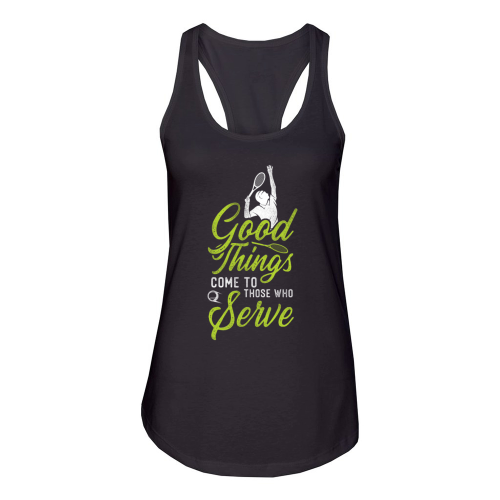 Funny Tennis Player Racket Good Women's Racerback Tank
