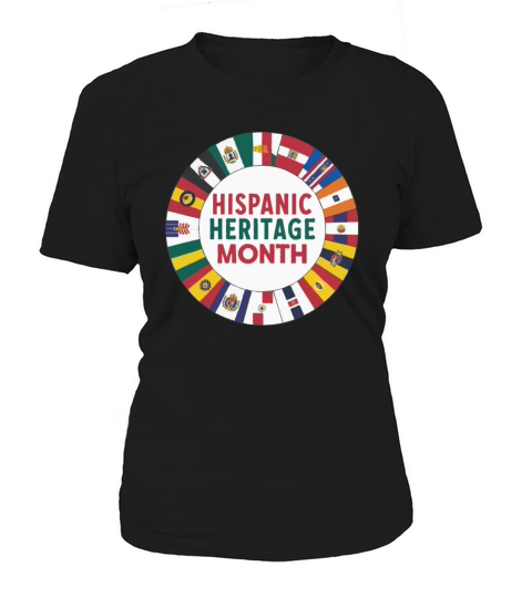 Hispanic Heritage Circle Unity of Flags T shirt Women's T-Shirt