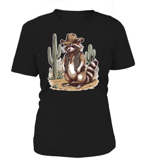 Vintage Racoon Cowboy Racoon Western Women's T-Shirt