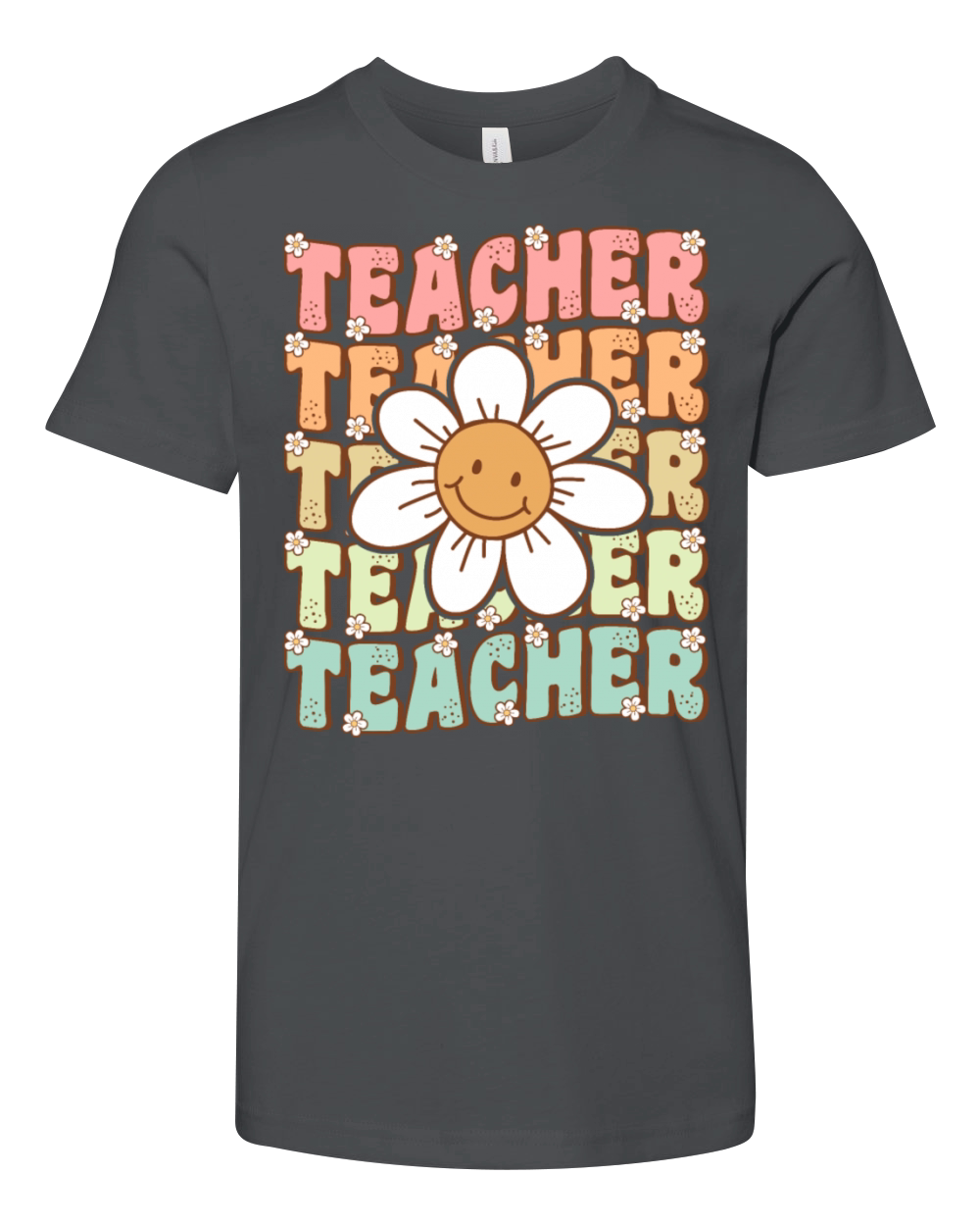 Groovy Teacher Cute Daisy Flower Back to School Youth Unisex Jersey Tee