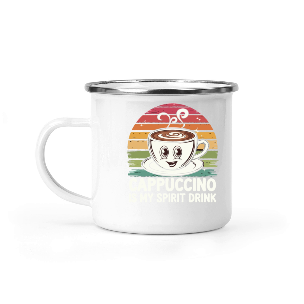Cappuccino Is My Spirit Drink Retro Coffee Camping Mug