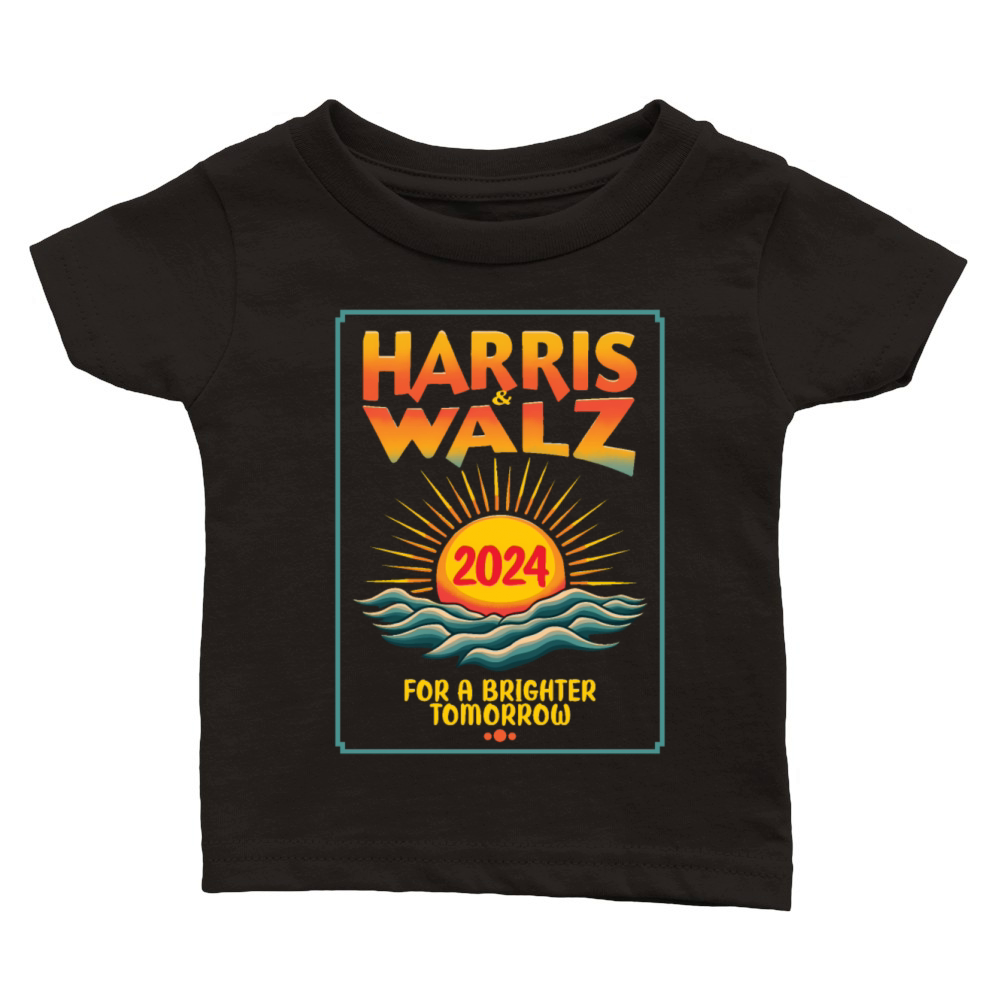 Harris Walz 2024 For a Brighter Tomorrow Retro Classic Baby Crewneck T-shirt