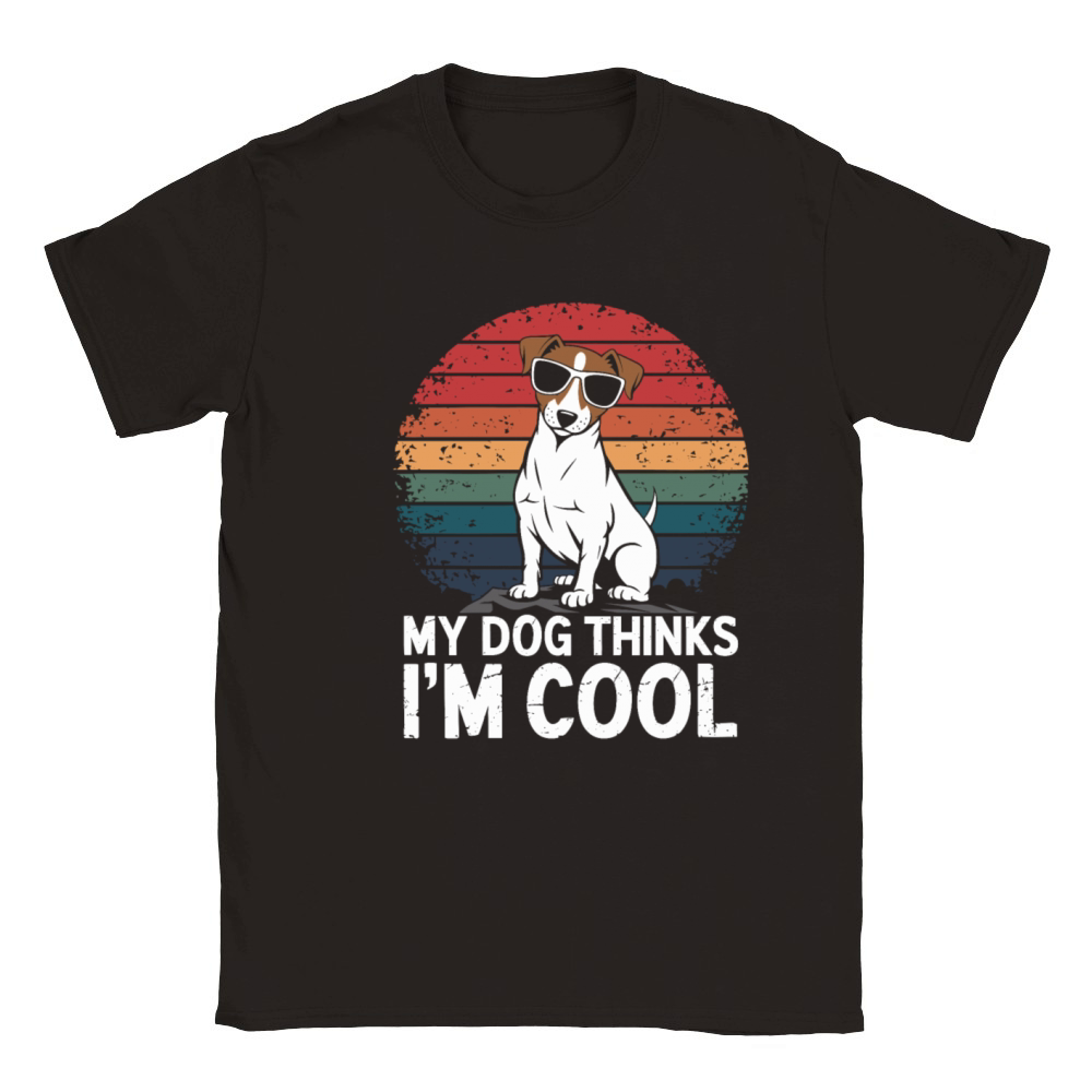 Jack Russell Terrier My Dog Thinks Im Cool Classic Kids Crewneck T-shirt