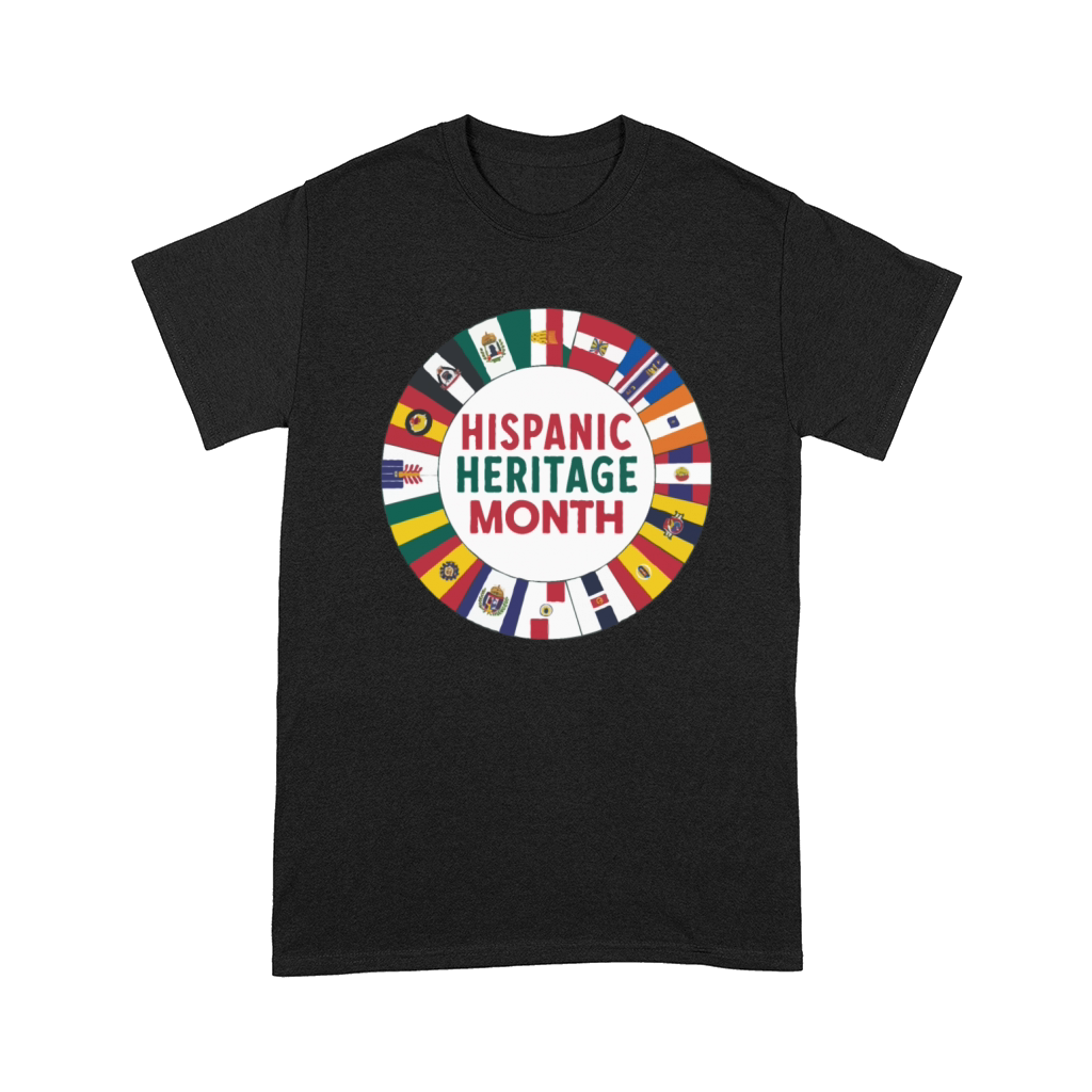 Hispanic Heritage Circle Unity of Flags T shirt Comfort T-shirt