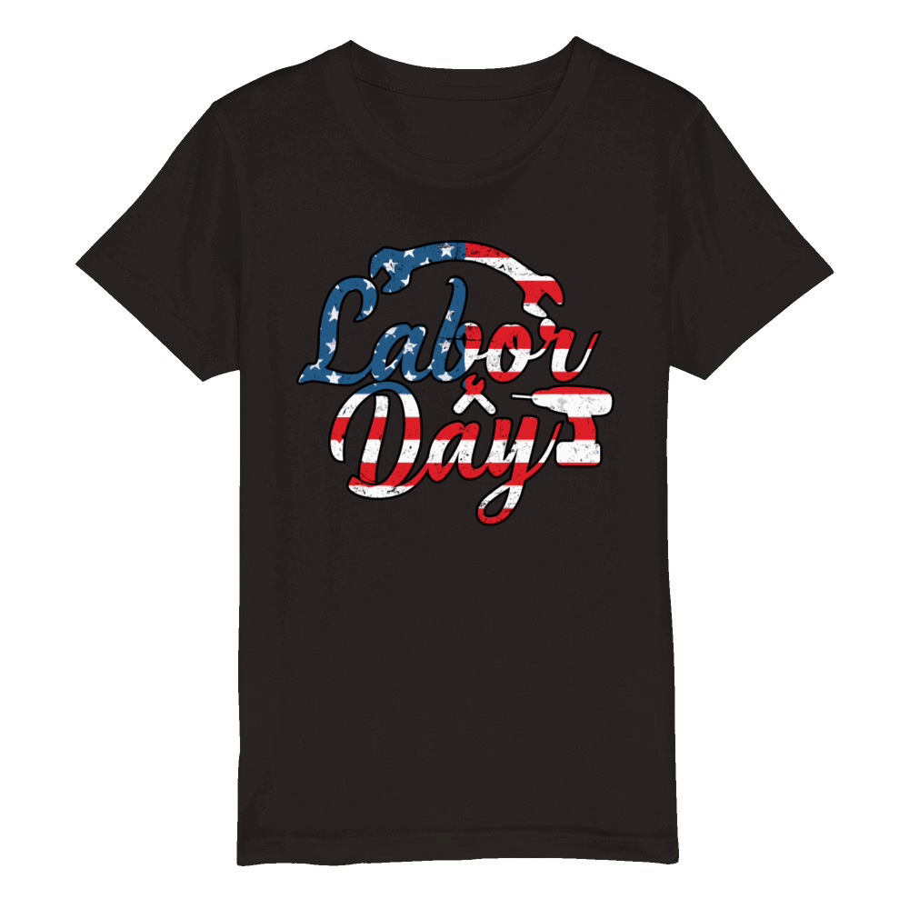 Labor Day Organic Kids Crewneck T-shirt