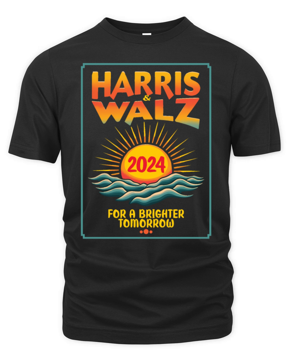 Harris Walz 2024 For a Brighter Tomorrow Retro Organic Unisex T-shirt