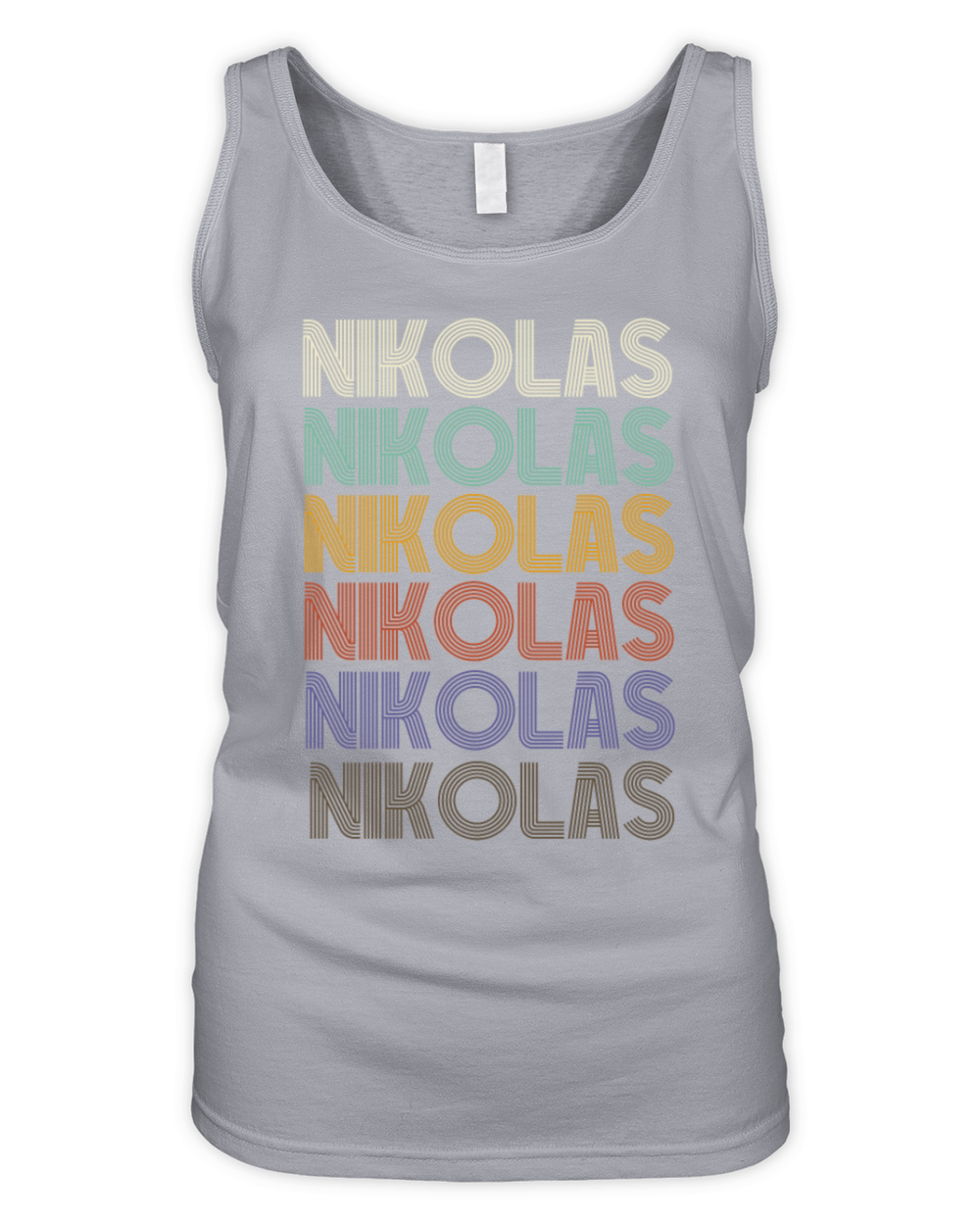 NIKOLAS First Name Retro Pattern Vintage Stylet Organic Women's Tank Top