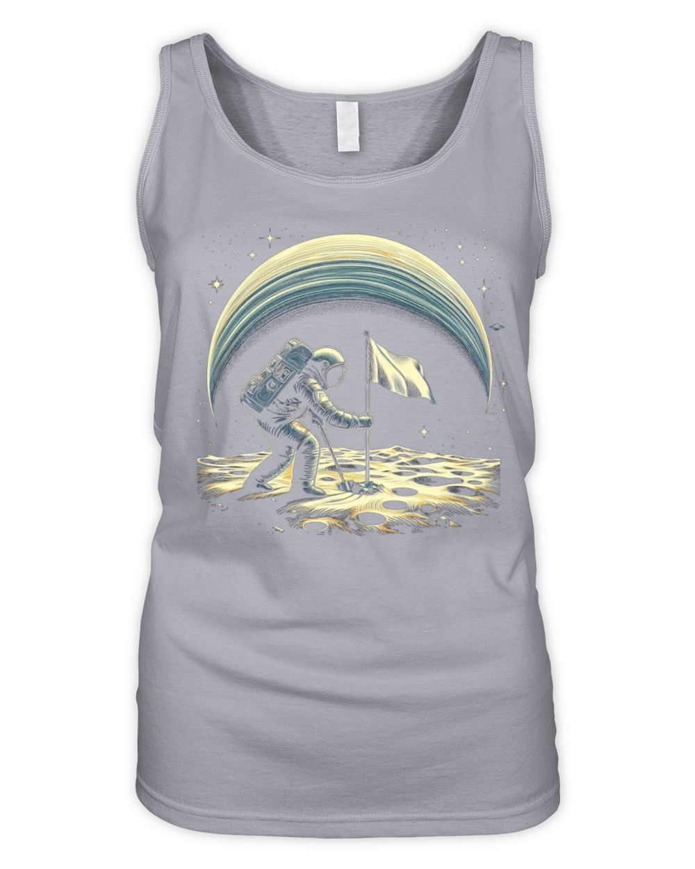 Retro Astronaut on Planet Space Adventure 2 Organic Women's Tank Top