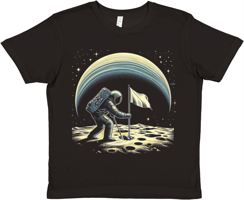 Retro Astronaut on Planet Space Adventure 2 Premium Kids Crewneck T-shirt