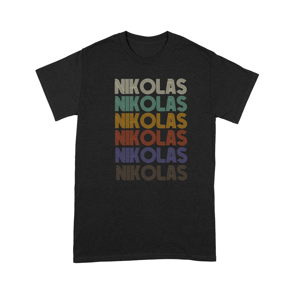 NIKOLAS First Name Retro Pattern Vintage Stylet Premium T-shirt