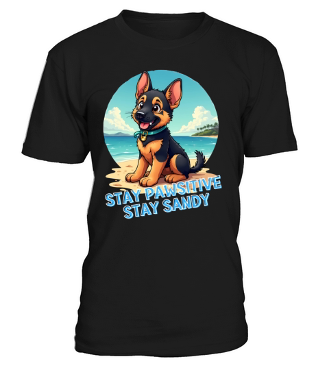 "Stay Pawsitive Stay Sandy" Cute Beach Dog Design T-Shirt Unisex