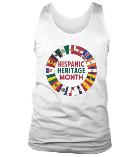 Hispanic Heritage Circle Unity of Flags T shirt Tank Top Unisex