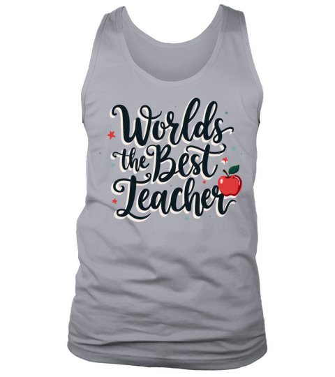 Worlds Best Teacher Hand-Lettered with Stars Tank Top Unisex