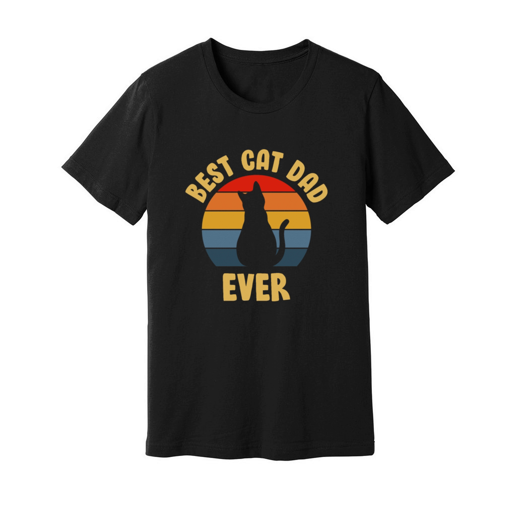 Vintage Best Cat Dad Ever Bump Funny Unisex Jersey Tee
