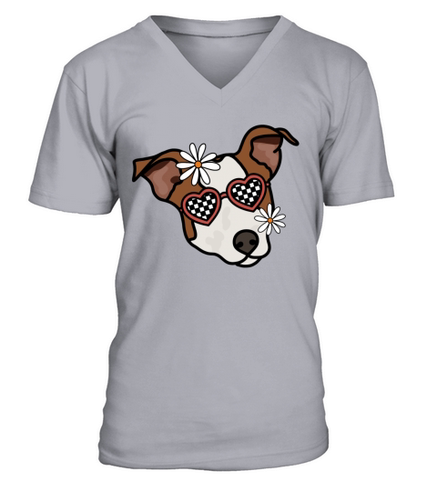 Jack Russel Retro Dog V-Neck T-shirt