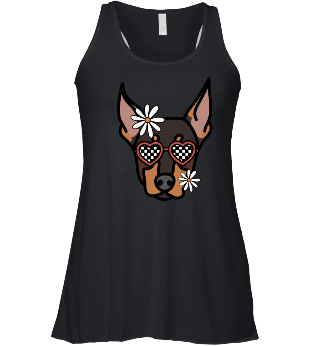 Doberman retro dog Women's Flowy Tank Top
