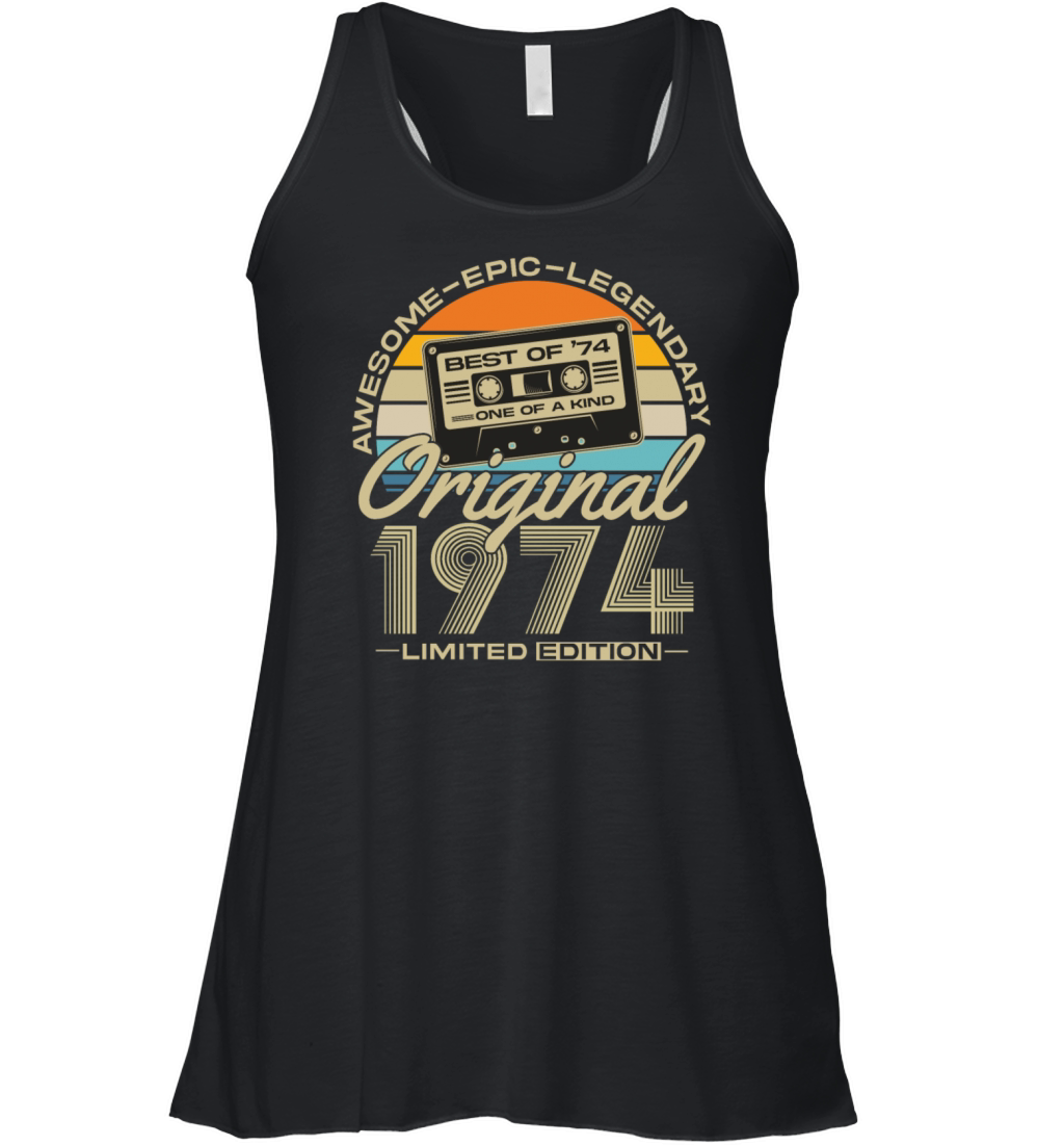 Vintage 1974 Retro 50th birthday Women's Flowy Tank Top