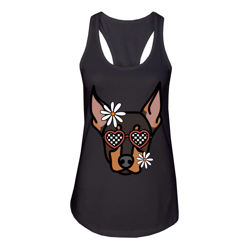 Doberman retro dog Women's Racerback Tank