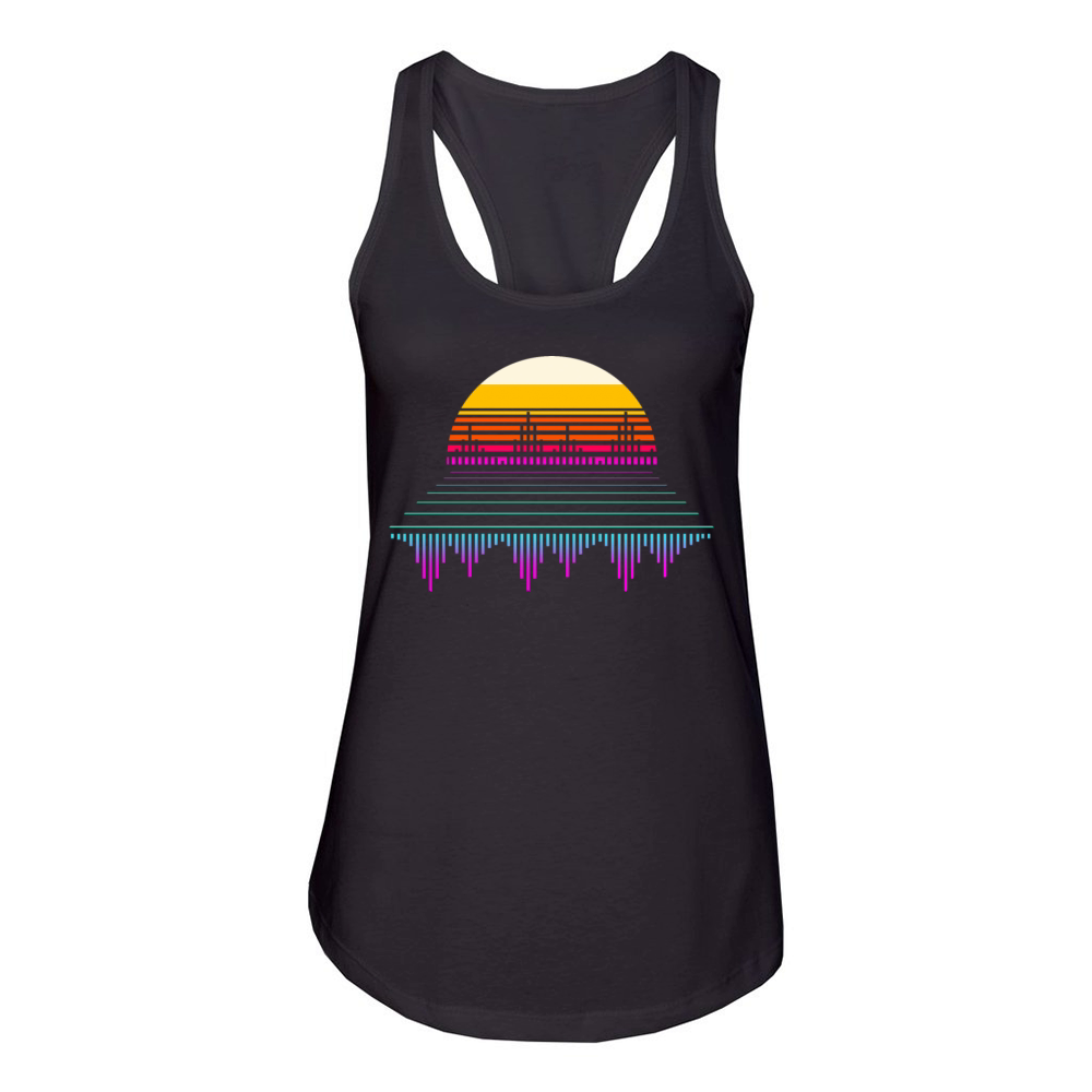 Retro Colorful Music Producer Beat Maker Women's Racerback Tank
