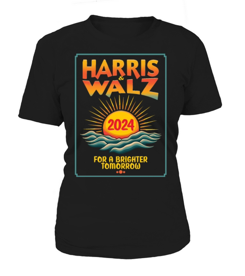 Harris Walz 2024 For a Brighter Tomorrow Retro Women's T-Shirt