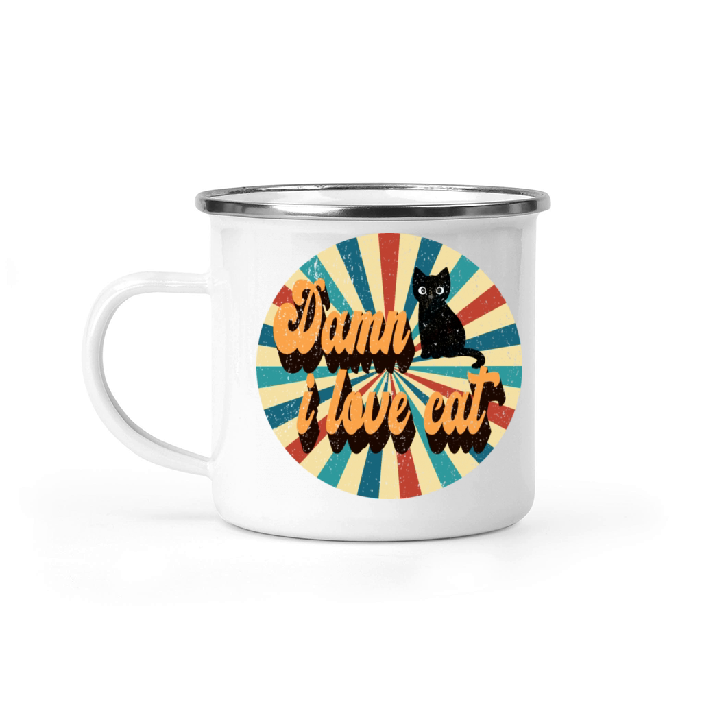 Damn I love Cat Vintage Cool Camping Mug
