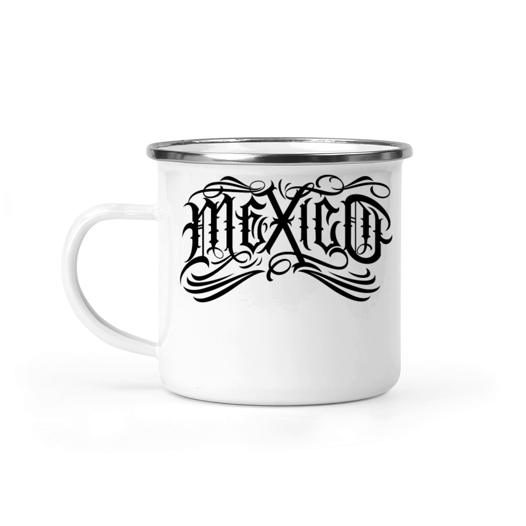 Mexico Chicano graphic Lettering Camping Mug