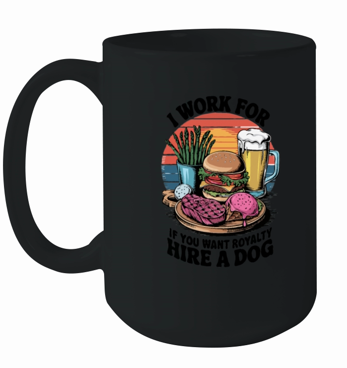 Vintage Steak and Burger T Shirt Graphic Ceramic Mug