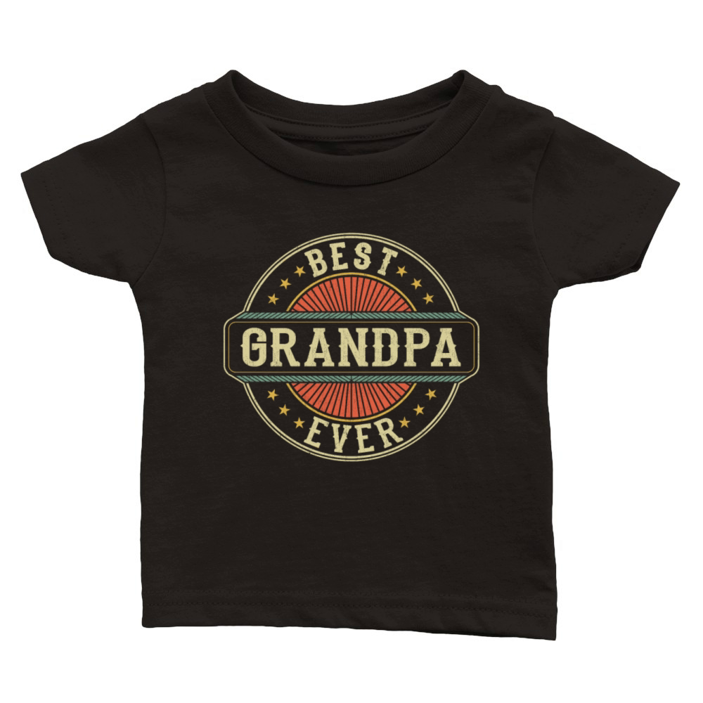 Best Grandpa Ever Retro Vintage Grandfather Classic Baby Crewneck T-shirt