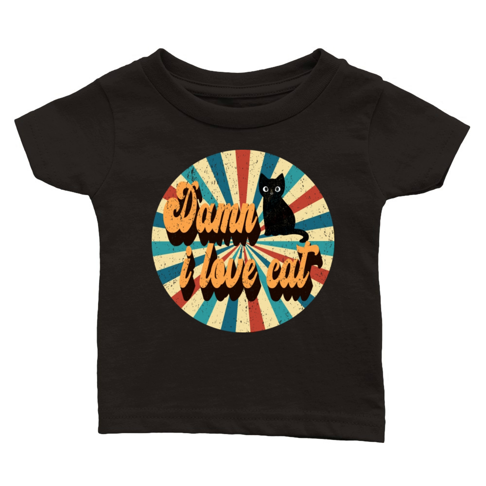 Damn I love Cat Vintage Cool Classic Baby Crewneck T-shirt