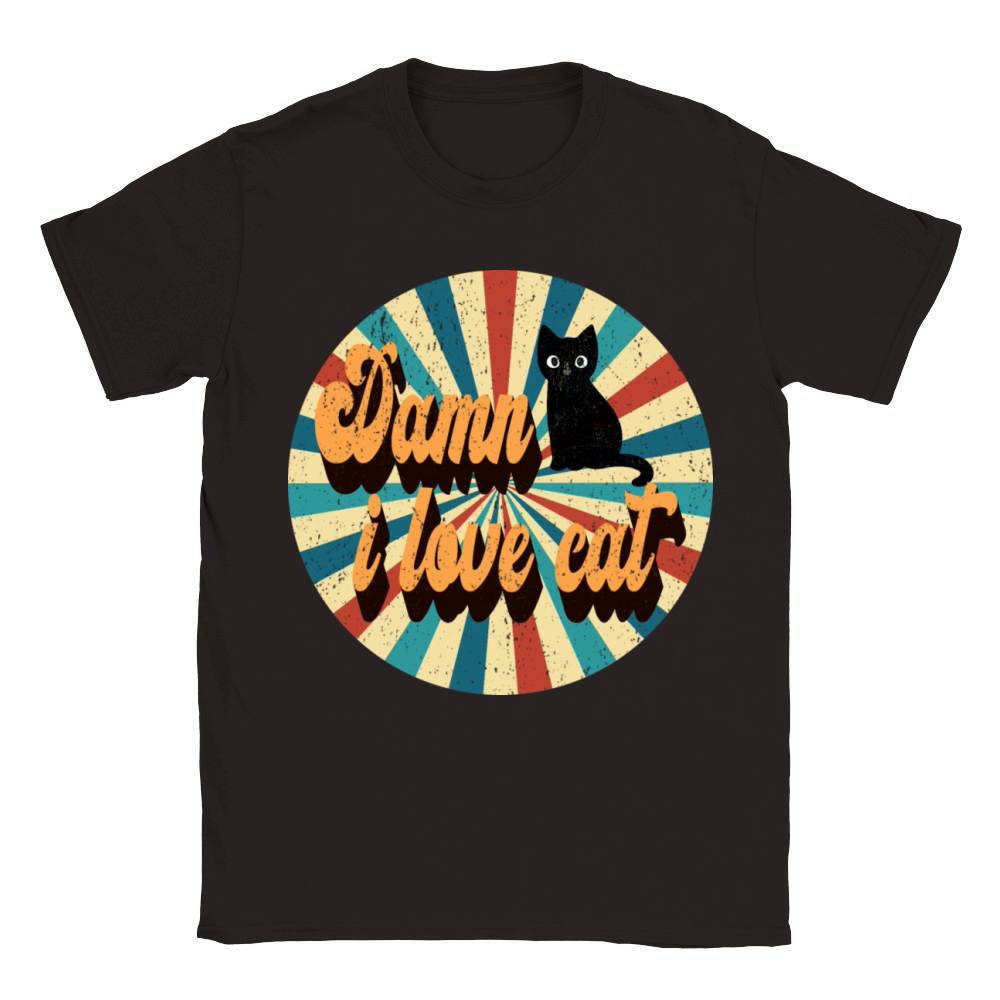 Damn I love Cat Vintage Cool Classic Kids Crewneck T-shirt