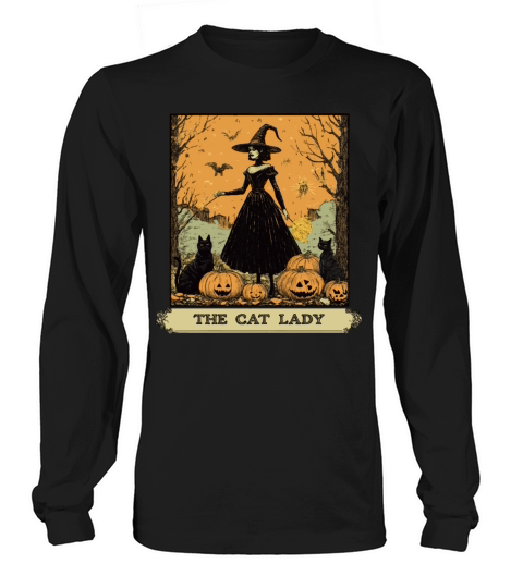 Vintage Halloween Witch with pumpkin Poster design Long sleeved Unisex